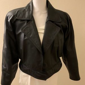 Women's black leather jacket by Wilson